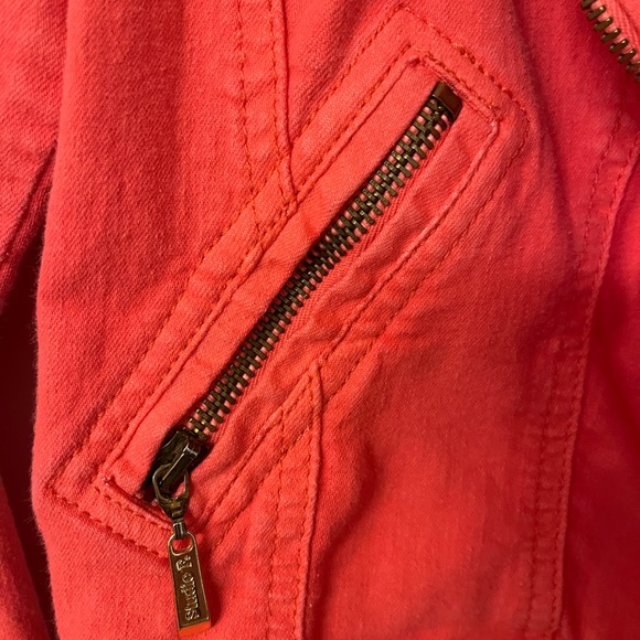Studio F Neon Orange-Pink Jeanish Jacket Columbia Size 10 - Picture 9 of 13